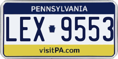 PA license plate LEX9553