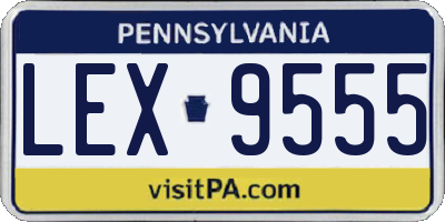 PA license plate LEX9555