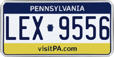 PA license plate LEX9556