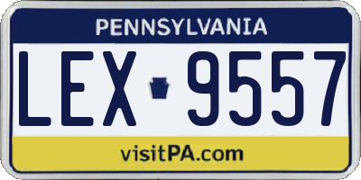 PA license plate LEX9557