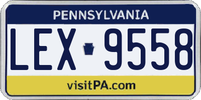 PA license plate LEX9558