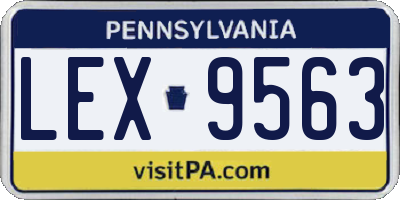 PA license plate LEX9563