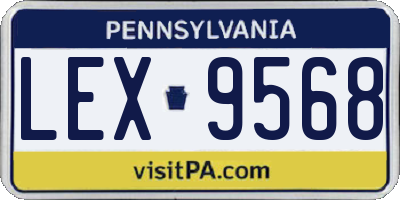 PA license plate LEX9568