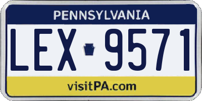 PA license plate LEX9571