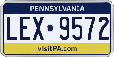 PA license plate LEX9572