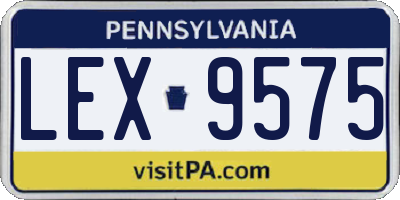 PA license plate LEX9575
