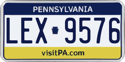 PA license plate LEX9576