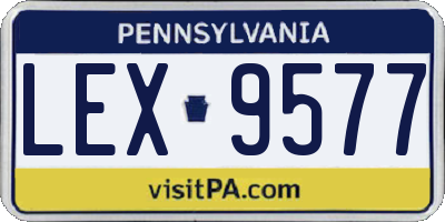 PA license plate LEX9577