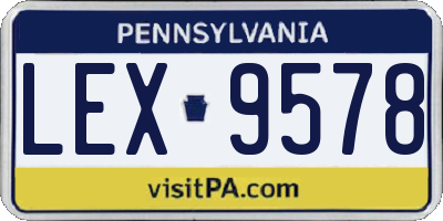 PA license plate LEX9578