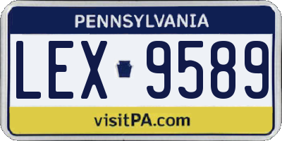 PA license plate LEX9589
