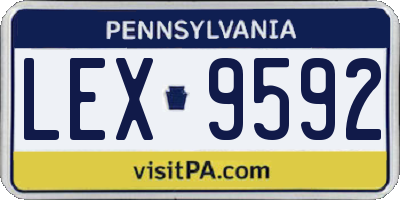 PA license plate LEX9592
