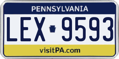 PA license plate LEX9593