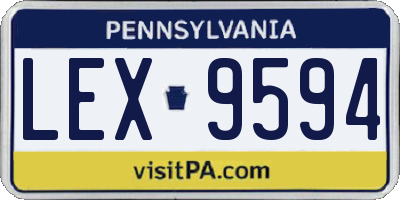 PA license plate LEX9594
