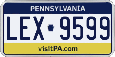 PA license plate LEX9599