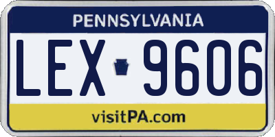 PA license plate LEX9606