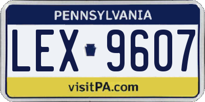 PA license plate LEX9607