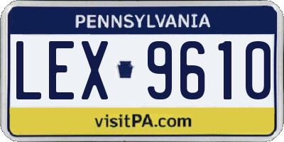 PA license plate LEX9610