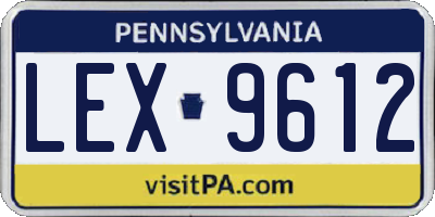 PA license plate LEX9612