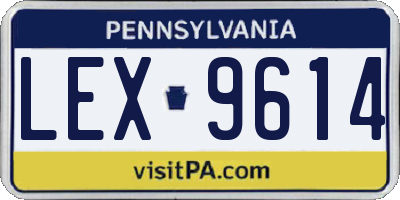 PA license plate LEX9614