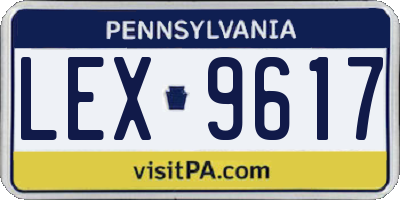 PA license plate LEX9617