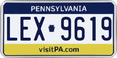 PA license plate LEX9619