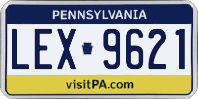PA license plate LEX9621