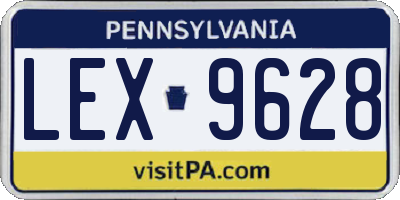 PA license plate LEX9628