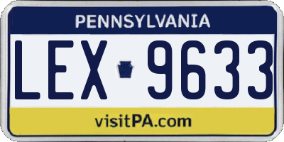 PA license plate LEX9633