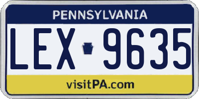 PA license plate LEX9635