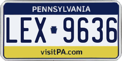 PA license plate LEX9636