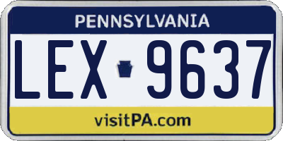PA license plate LEX9637