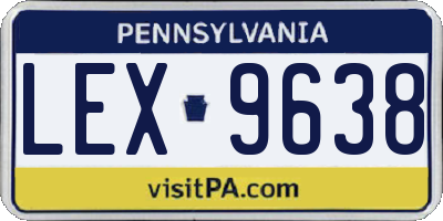PA license plate LEX9638
