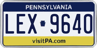PA license plate LEX9640