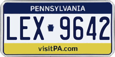 PA license plate LEX9642