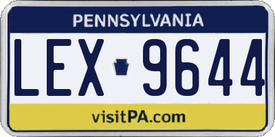 PA license plate LEX9644