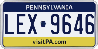 PA license plate LEX9646