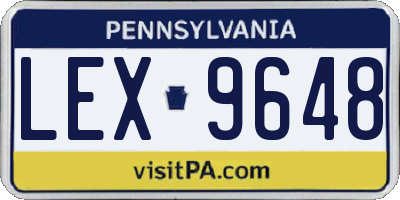 PA license plate LEX9648