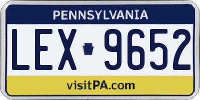 PA license plate LEX9652