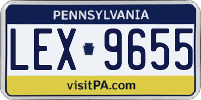 PA license plate LEX9655