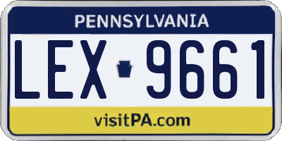 PA license plate LEX9661