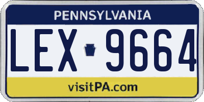PA license plate LEX9664