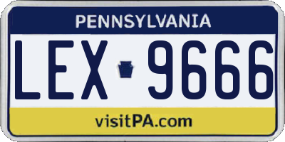 PA license plate LEX9666