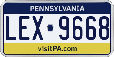 PA license plate LEX9668