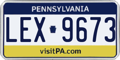 PA license plate LEX9673