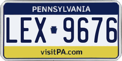 PA license plate LEX9676