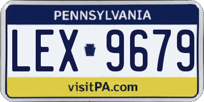 PA license plate LEX9679