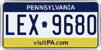 PA license plate LEX9680