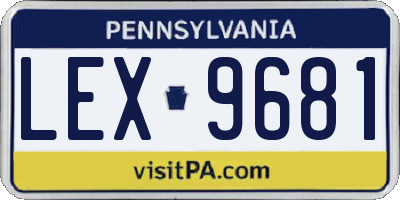 PA license plate LEX9681