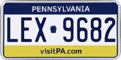 PA license plate LEX9682