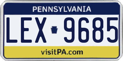 PA license plate LEX9685